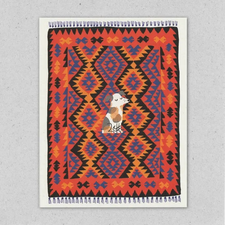 Nutmeg Kilim Dog Card