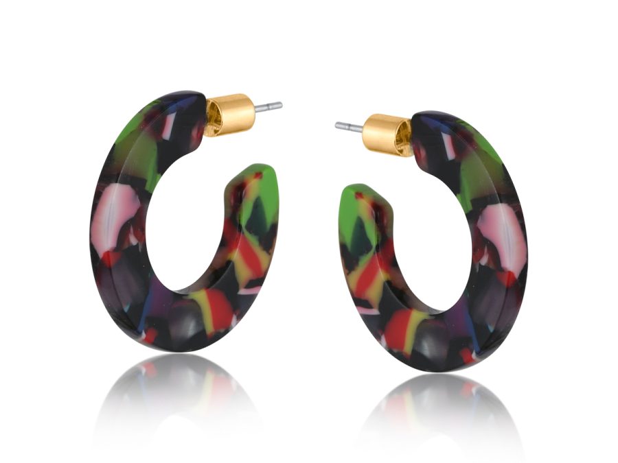 Celine Flat Resin Hoop Earrings