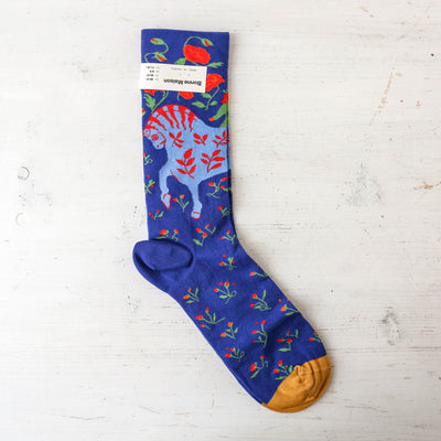 Bonne Maison Socks - Cobalt Horse