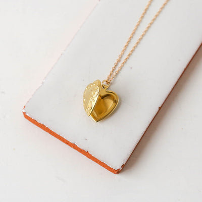 Art Nouveau Brass Heart Locket