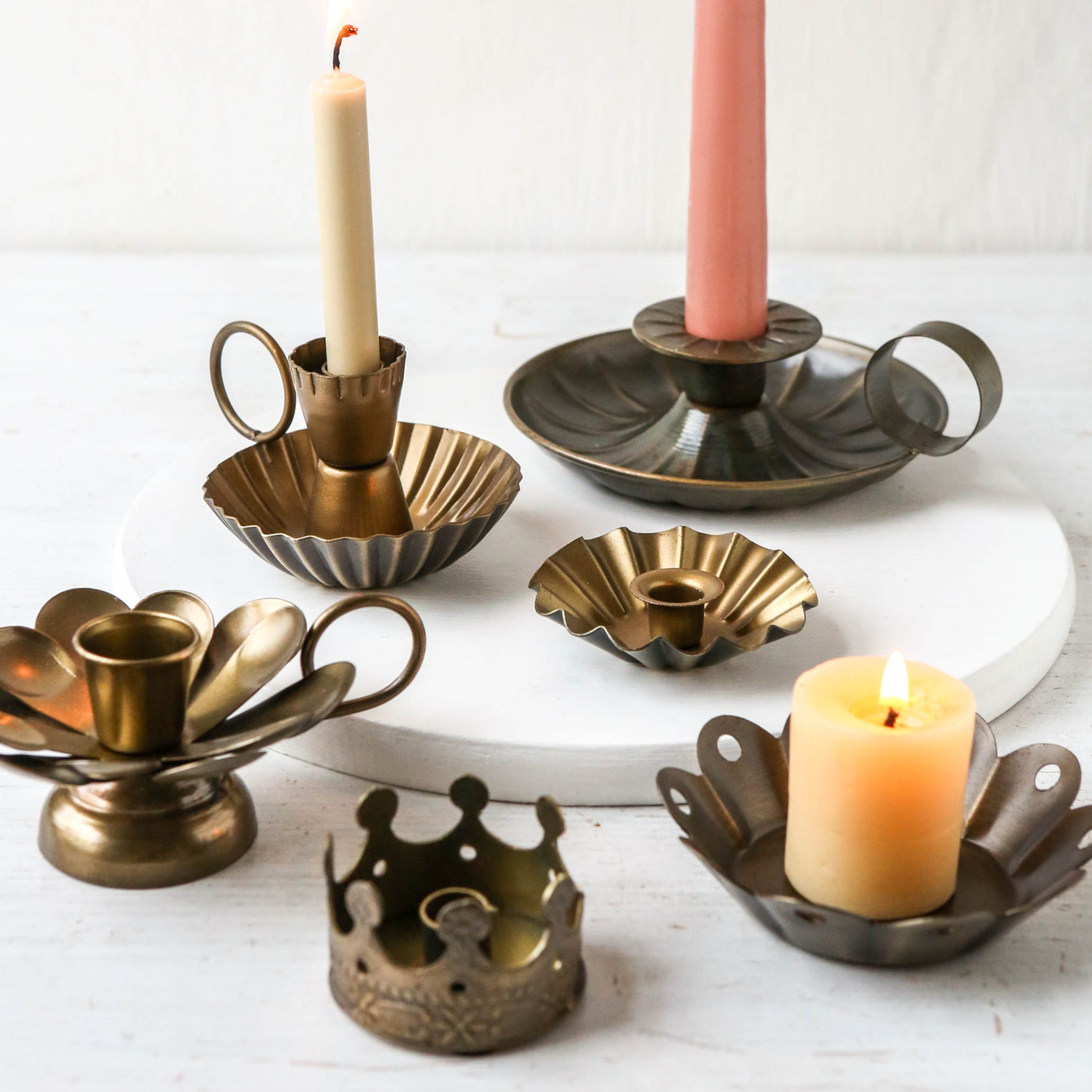 Chamberstick Taper Candle Holder