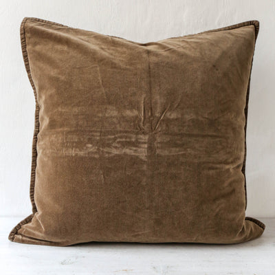 Cotton Velvet Cushion Cover - Chocolate