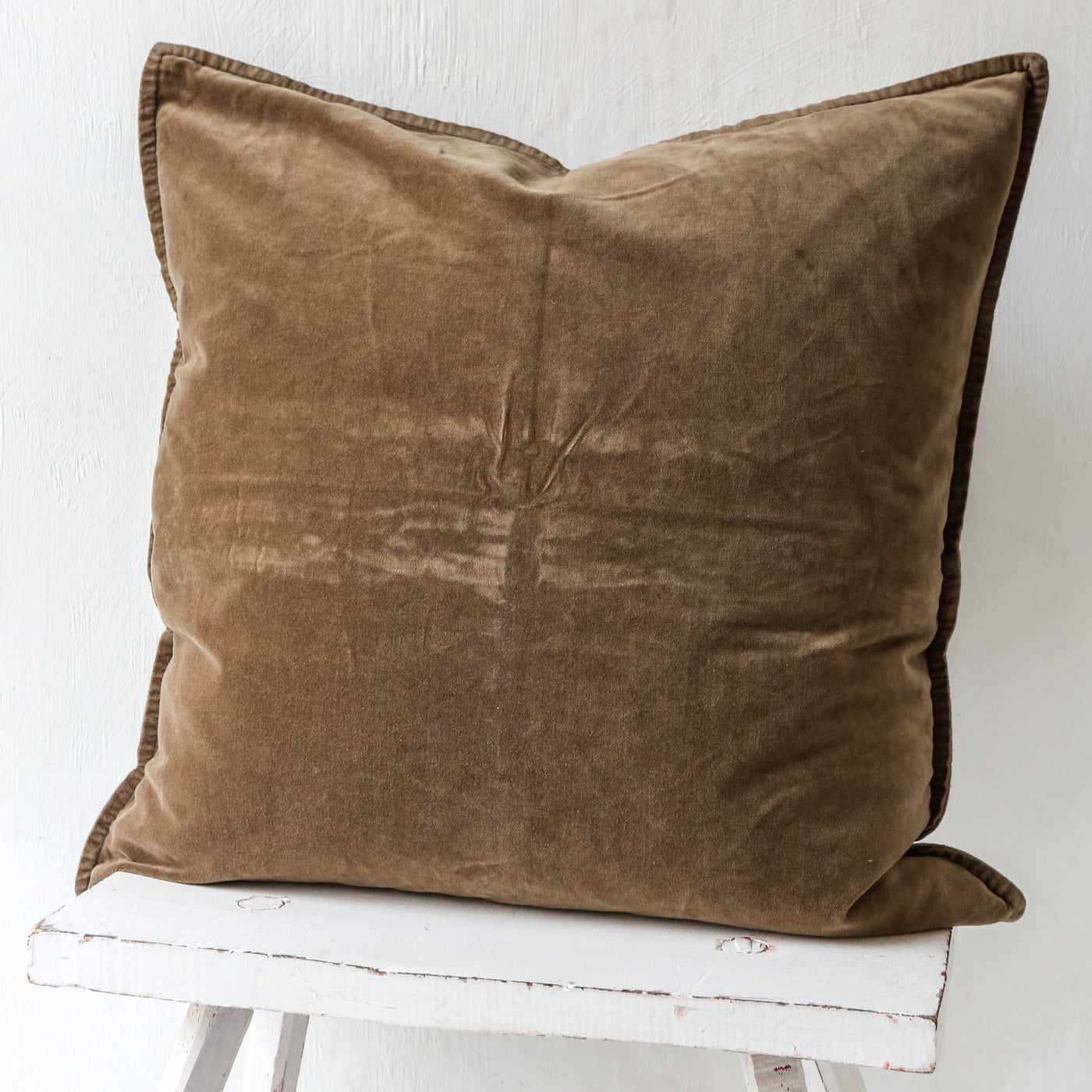 Cotton Velvet Cushion Cover - Chocolate