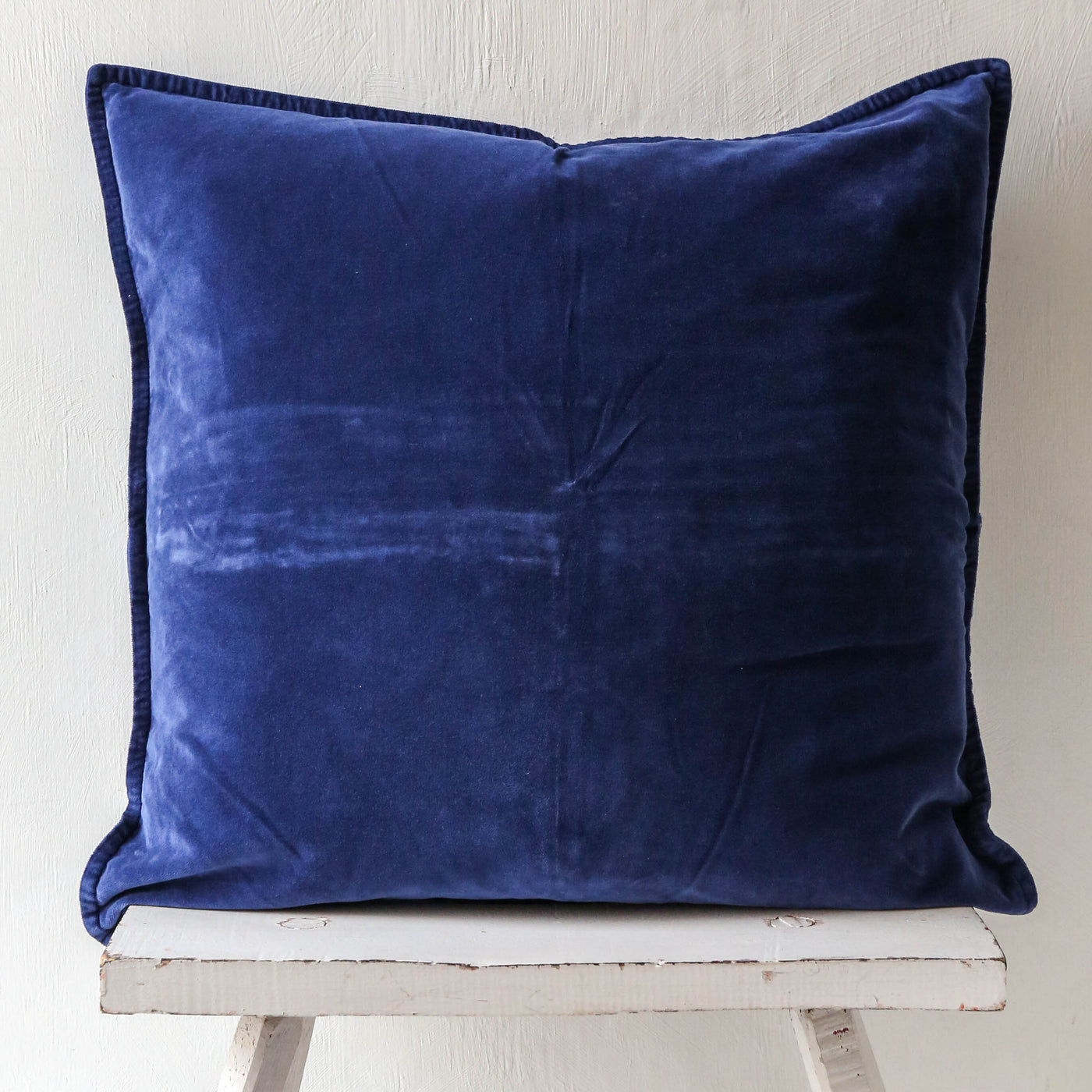 Cotton Velvet Cushion Cover - Indigo