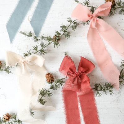 Raw Chiffon Tree Bows - 3 Pack