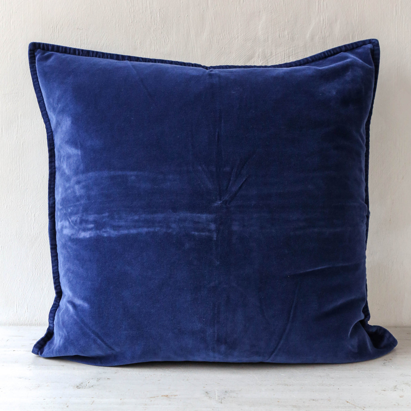 Cotton Velvet Cushion Cover - Indigo