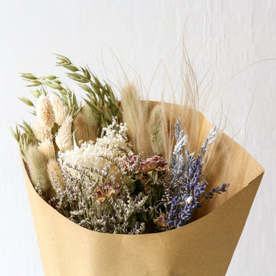 Small Dried Flower Bouquet - Frosted White