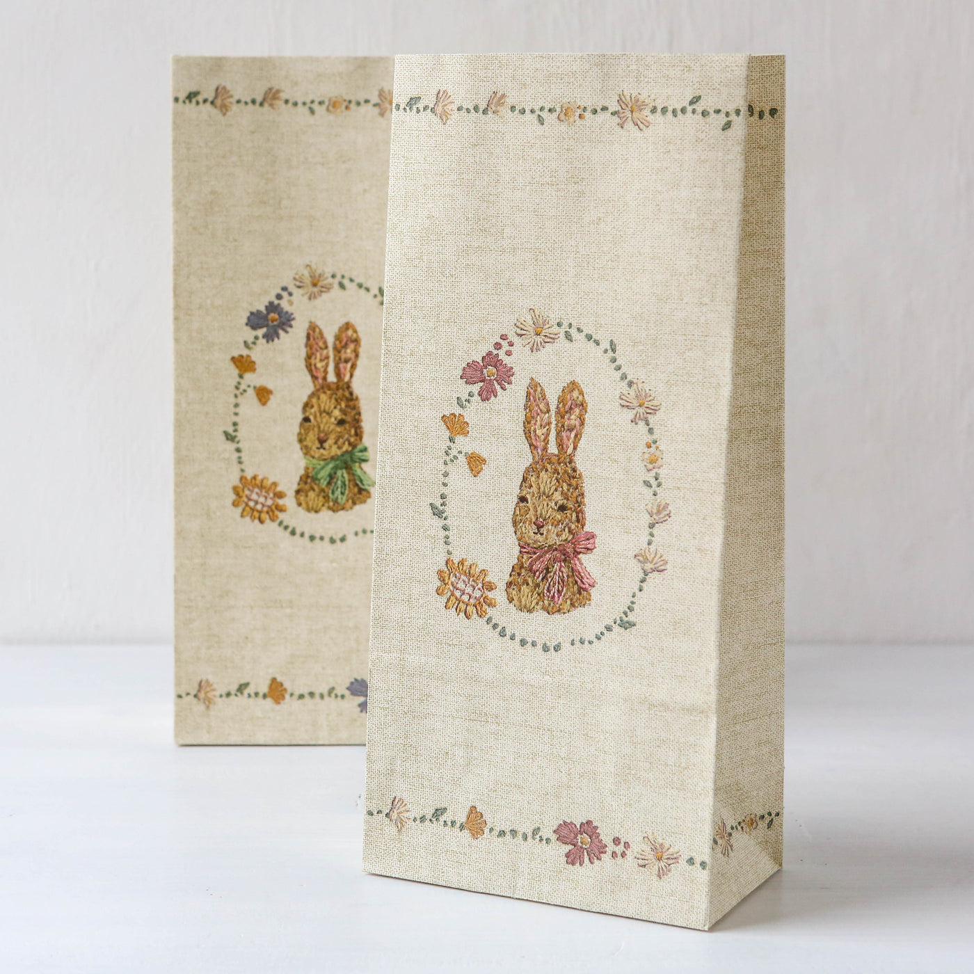 Pack of 6 Block Bottom Easter Bunny Bags