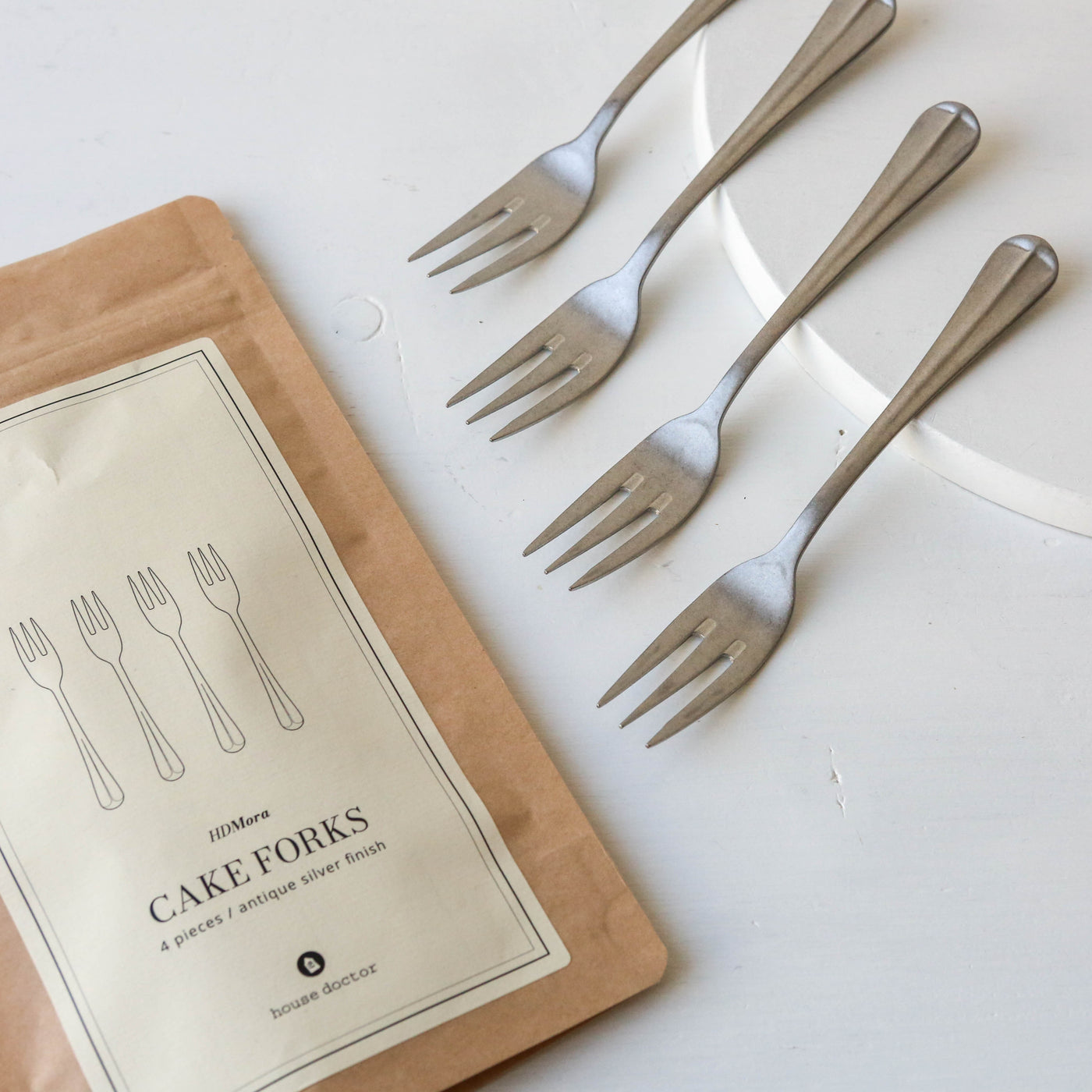 Set of Four Mora Brushed Cake Forks