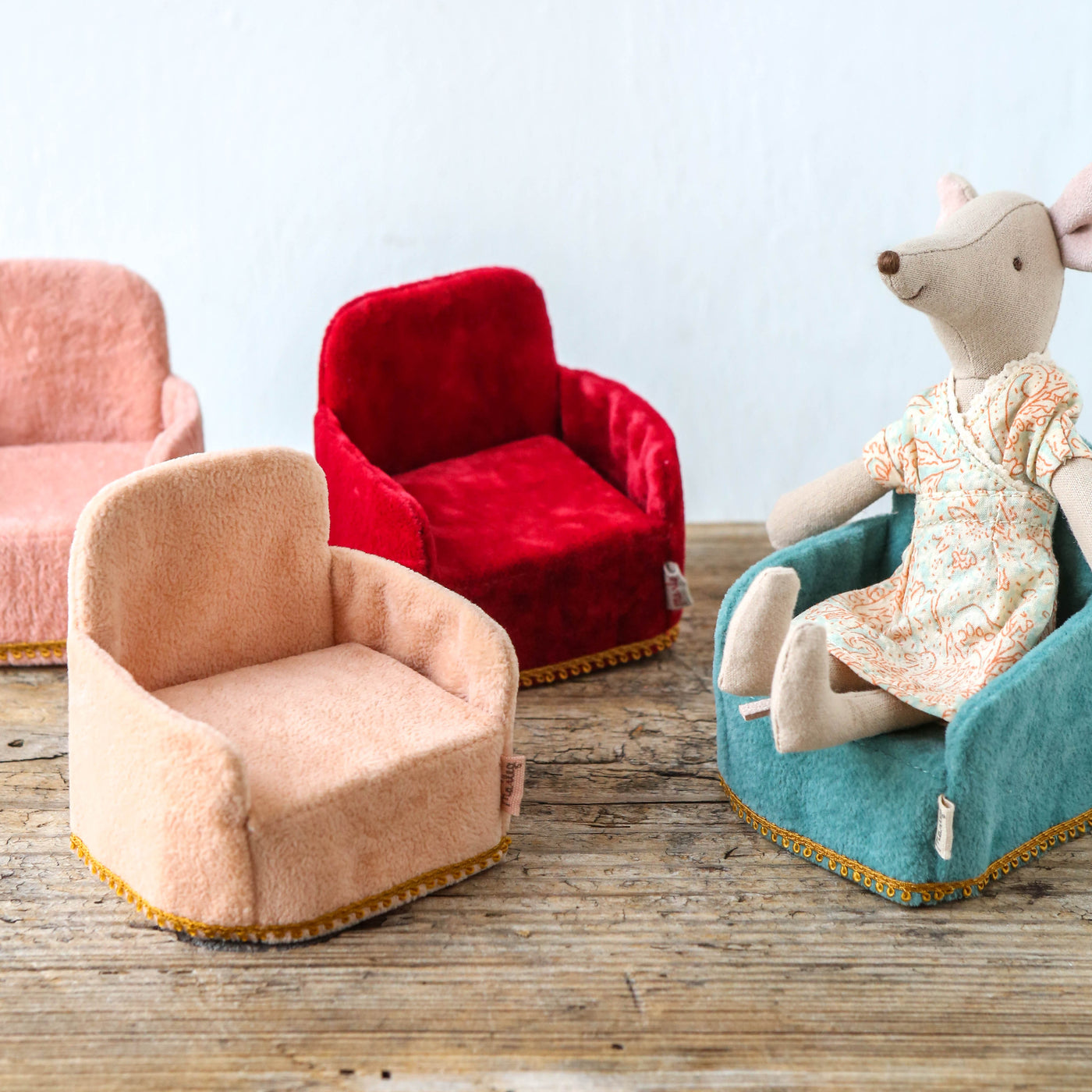 Maileg Chair for Mouse - Rose Velvet