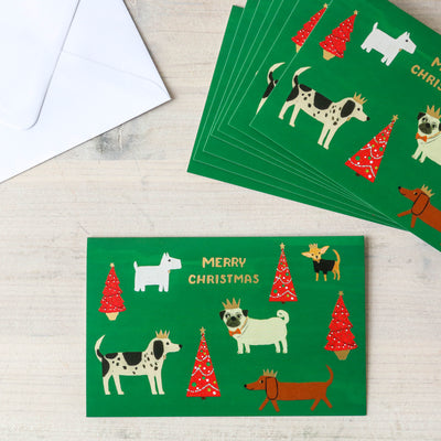 Merry Dogs with Hats - Pack of 8 Christmas Cards