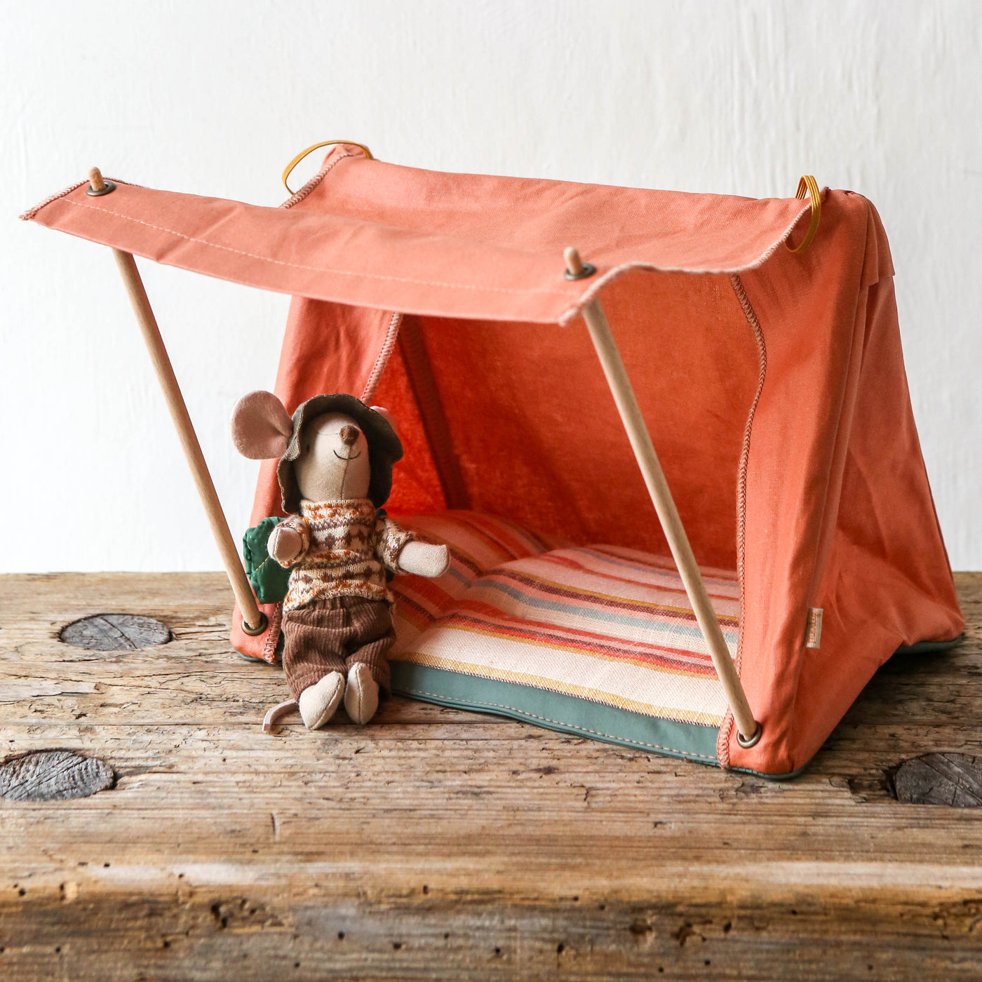 Happy Camper Tent for Maileg Mice - Coral Red