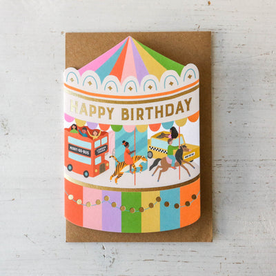 Fairground Carousel Birthday Card