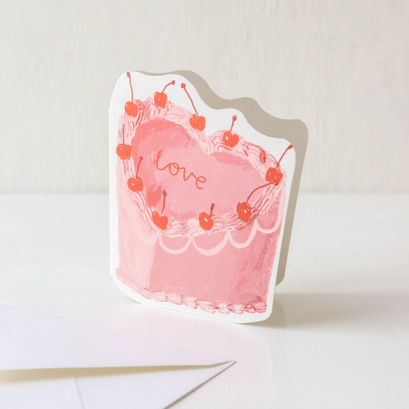 Love Heart Cake Valentines Card