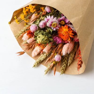 Small Dried Flower Bouquet - Blush Sunrise