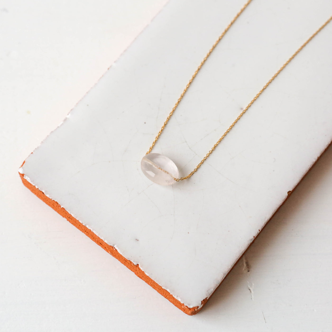 Dadli Dainty Gold Necklace - Rose Quartz