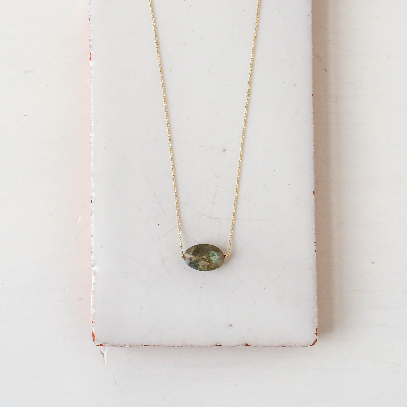 Dadli Dainty Gold Necklace - Labradorite