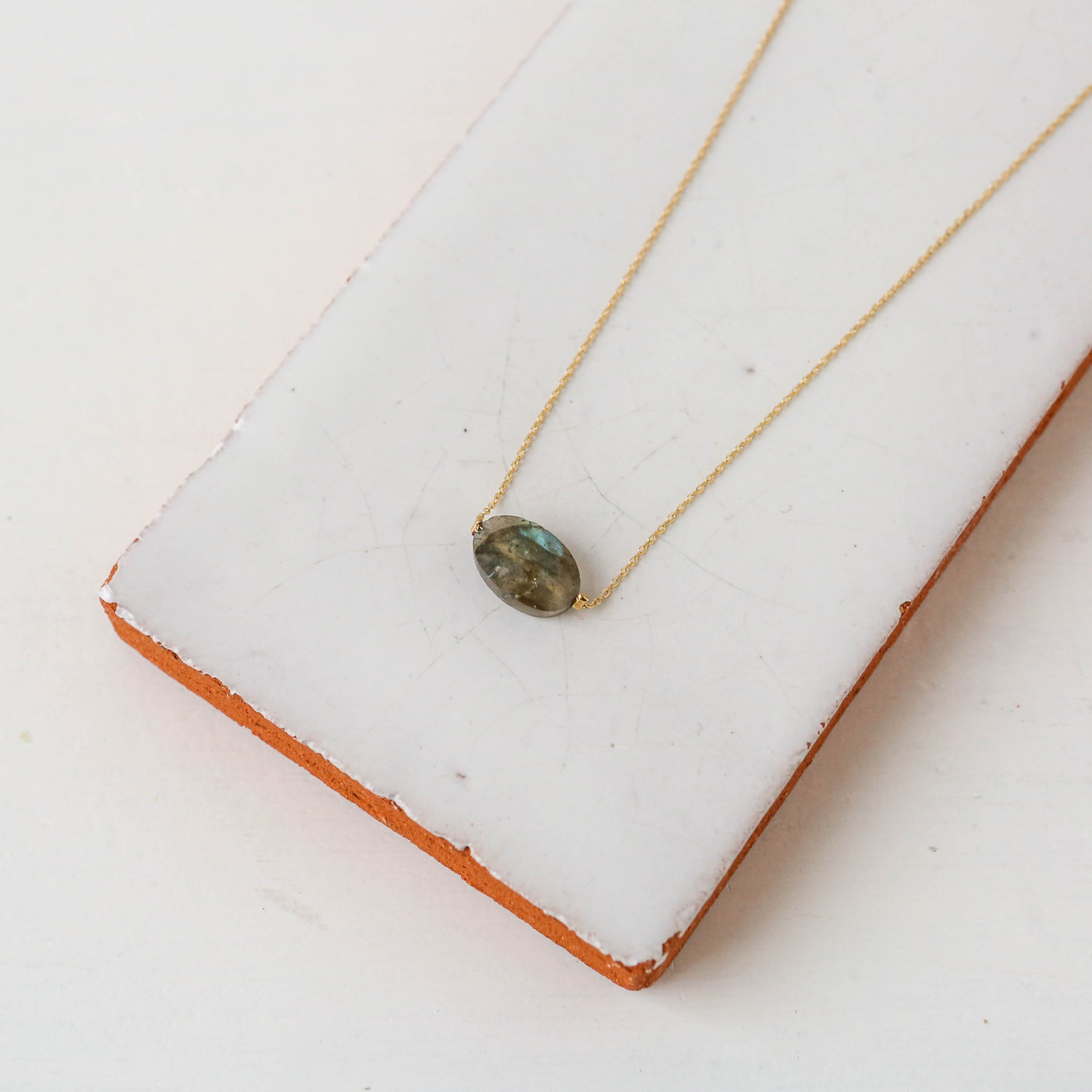 Dadli Dainty Gold Necklace - Labradorite