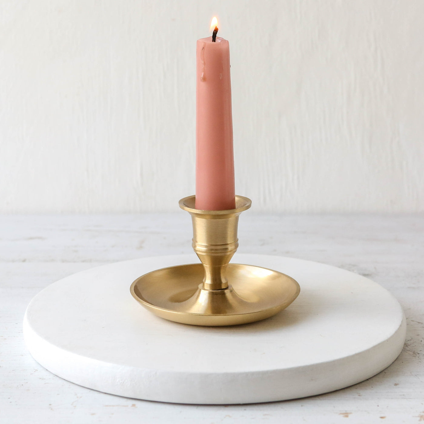 Brass Metal Candle Holder - Short