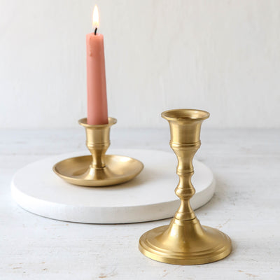 Brass Metal Candle Holder - Short