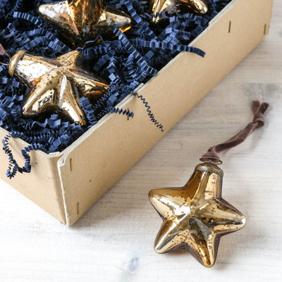 8cm Sardi Star Bauble - Gold