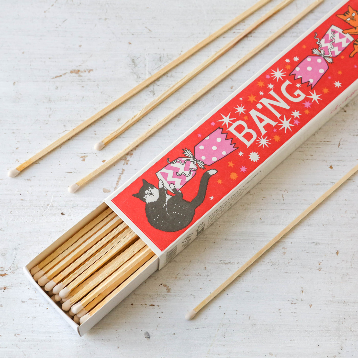 'Cracker Cats' Extra Long Luxury Boxed Festive Matches