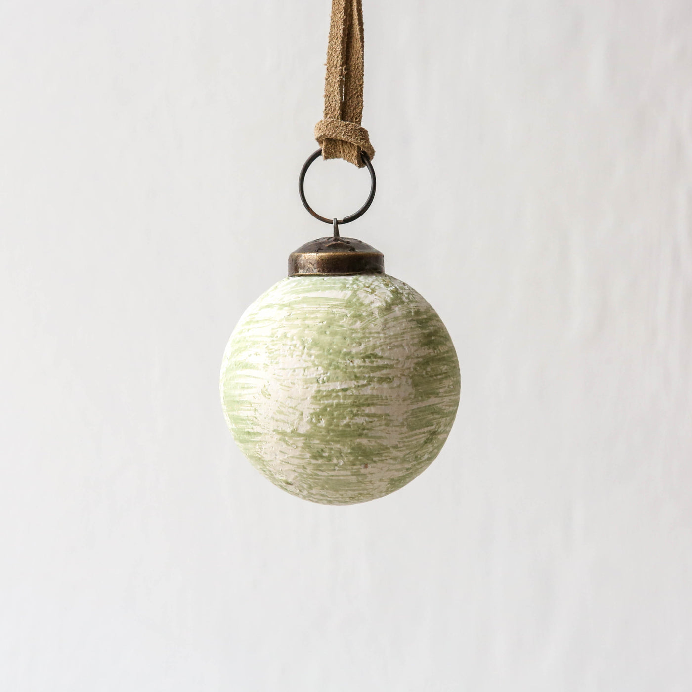 5cm Brushed Glass Bauble - Sage