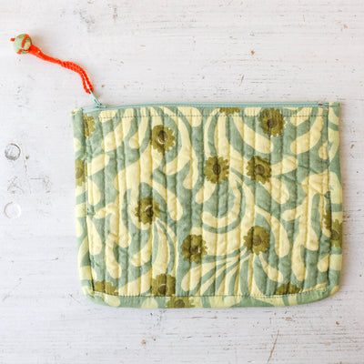 Quilted Cotton Zip Pouch