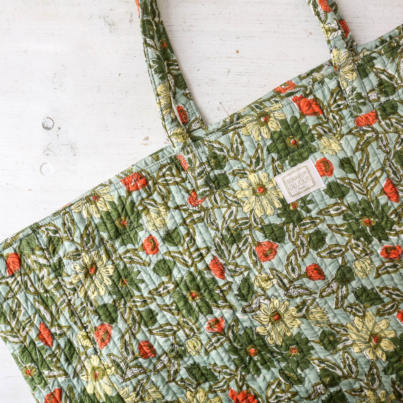 Quilted Cotton Large Shopper Bag