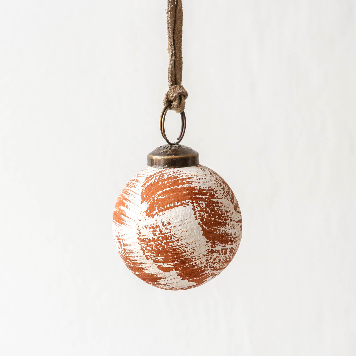 5cm Brushed Glass Bauble - Oxblood