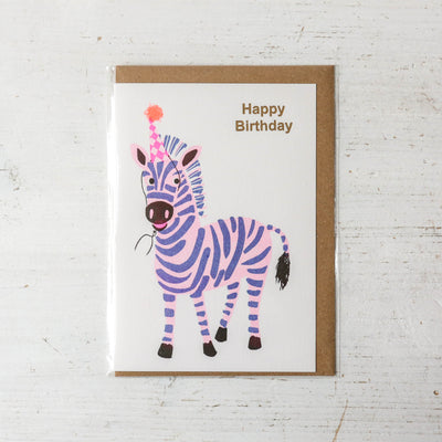 Happy Birthday Zebra Card