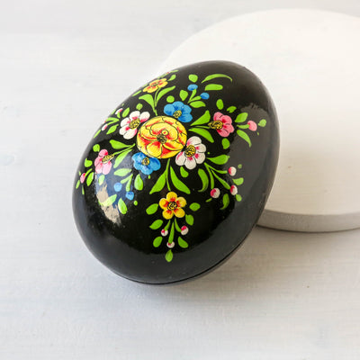 Hand Painted Egg Trinket Box - Large