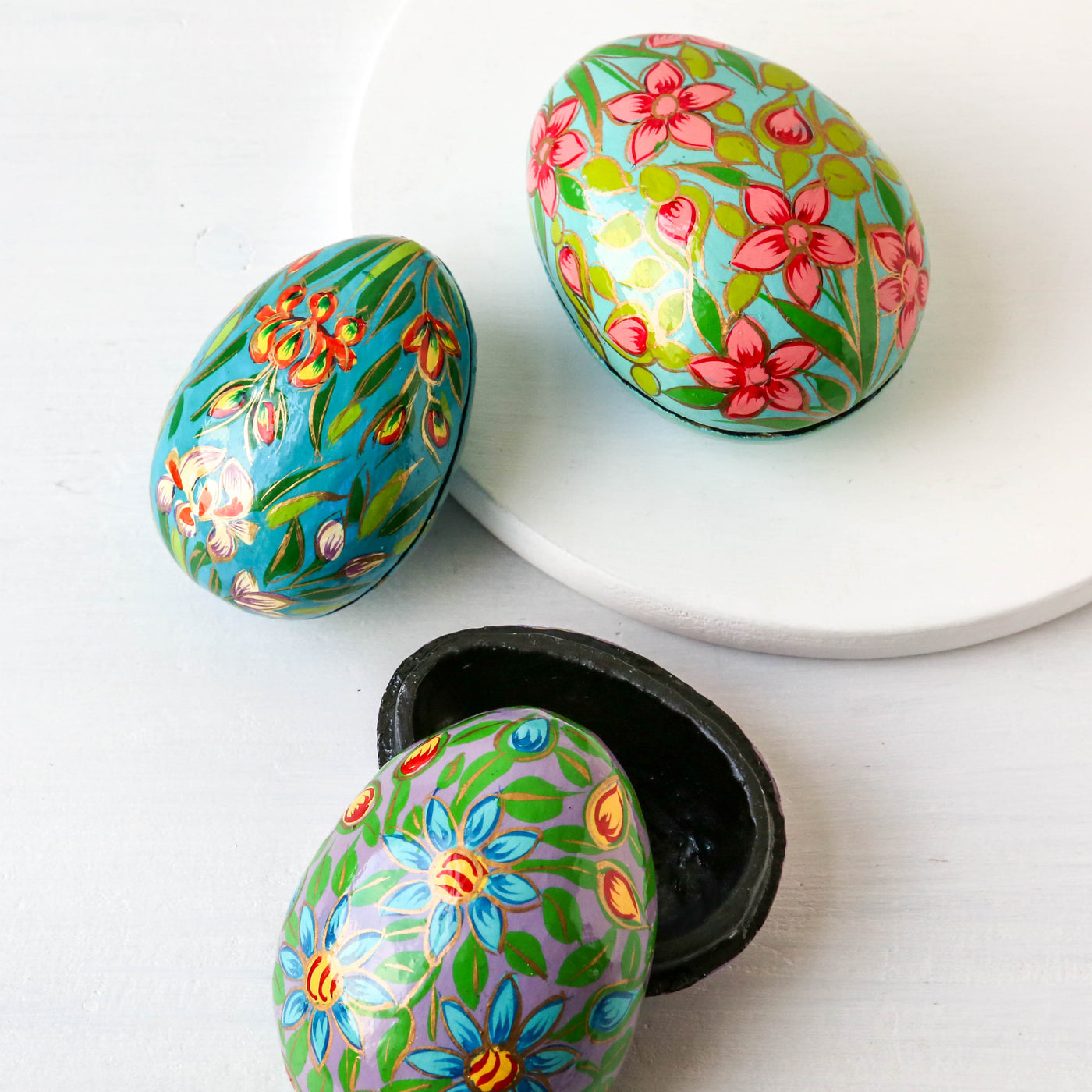 Hand Painted Egg Trinket Box - Small