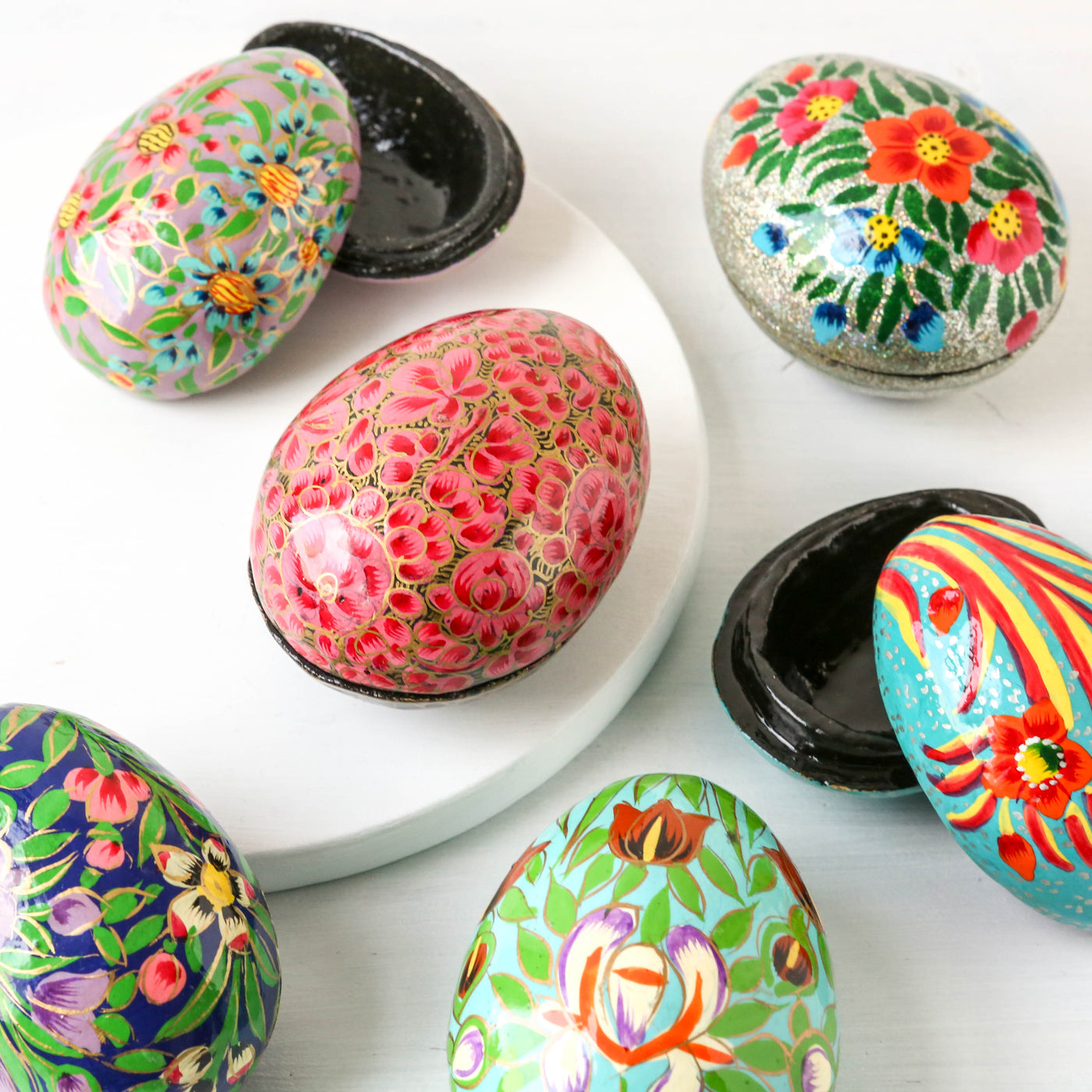 Hand Painted Egg Trinket Box - Small