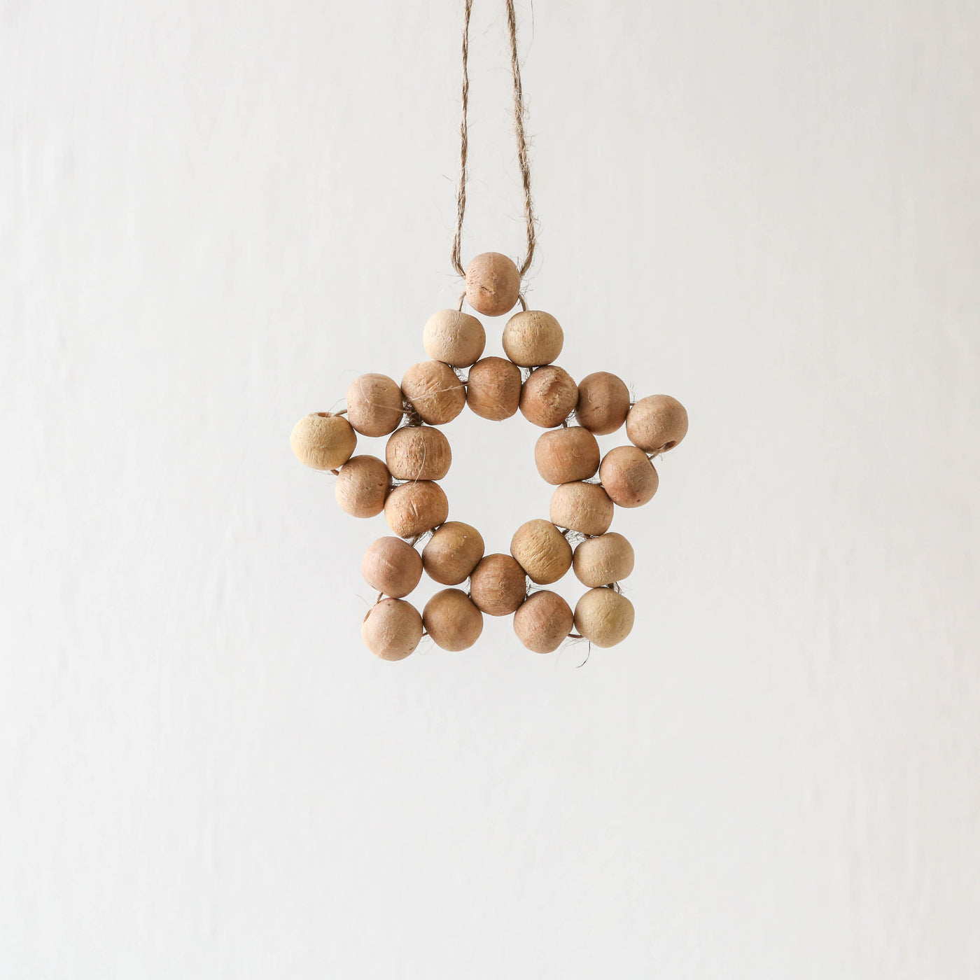 5 Point Palmwood Beaded Star Decoration