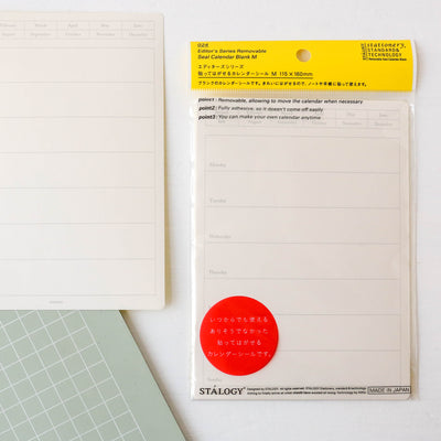 Stálogy 024 Medium Removable Seal Weekly Calendar x 10 Sheets