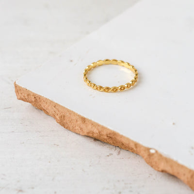 'Eyes' Gold Plated Stacking Ring