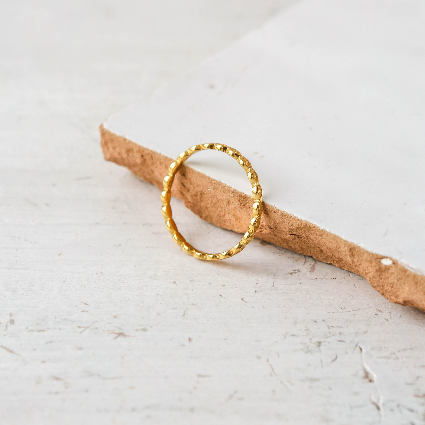 'Eyes' Gold Plated Stacking Ring