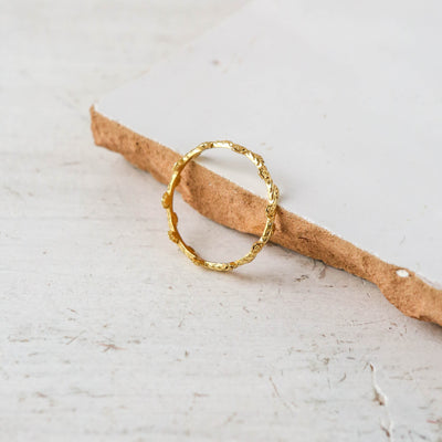 Roses & Thorns Gold Plated Stacking Ring