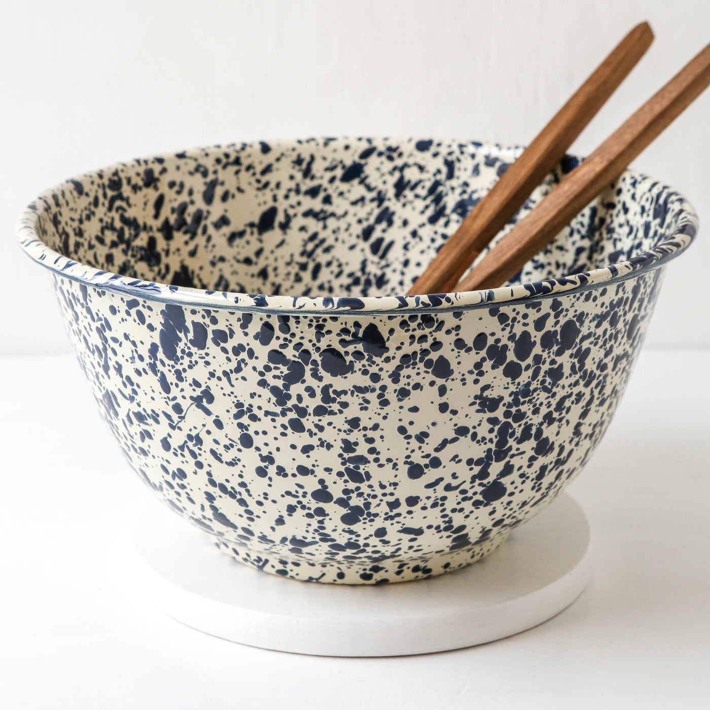 Splatter Enamel Large Salad Bowl