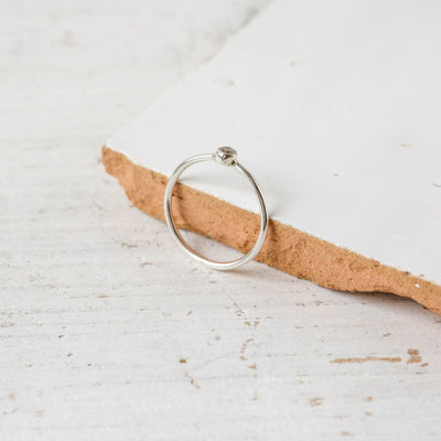 Moonstone Pebble Silver Stacking Ring