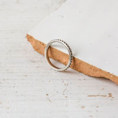 Bead Design Silver Stacking Ring