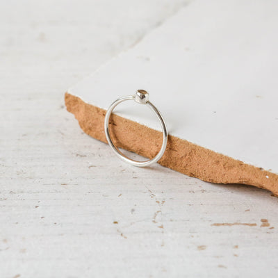 Citrine Pebble Silver Stacking Ring