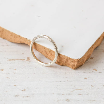 Hammered Design Silver Stacking Ring