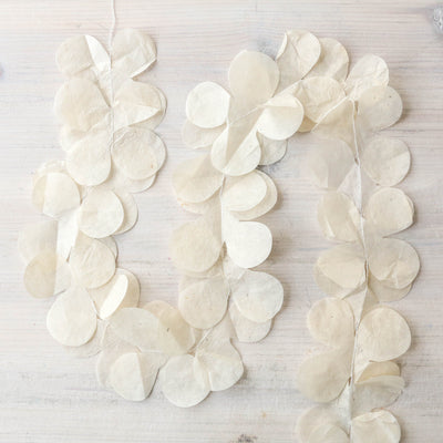 'Flounce' Stitched Paper Garland - White