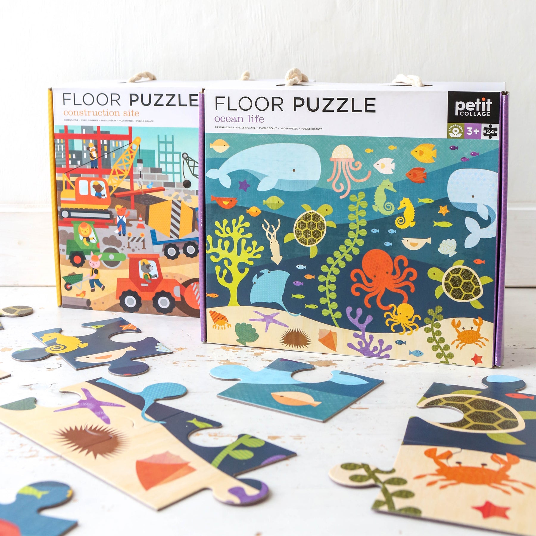 PETIT COLLAGE Construction Site 24 Piece Floor Puzzle - The Spotted Goose