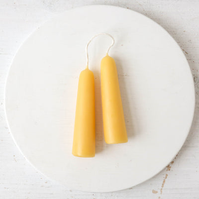 Pair of Mini Dipped Beeswax Candles