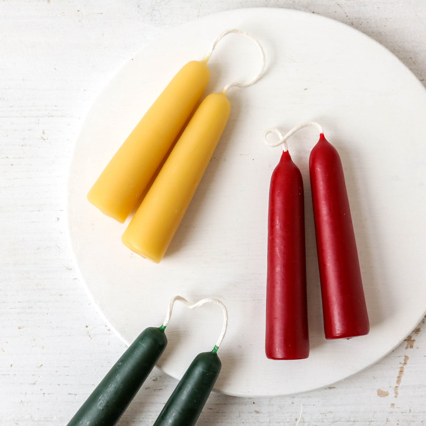 Pair of Mini Dipped Beeswax Candles