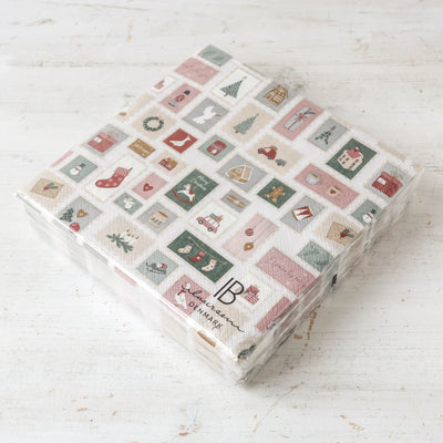 Christmas Stamp Design Paper Napkins - 50 Pack