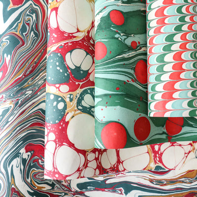 Hand Marbled Wrap - Festive Free Spirit